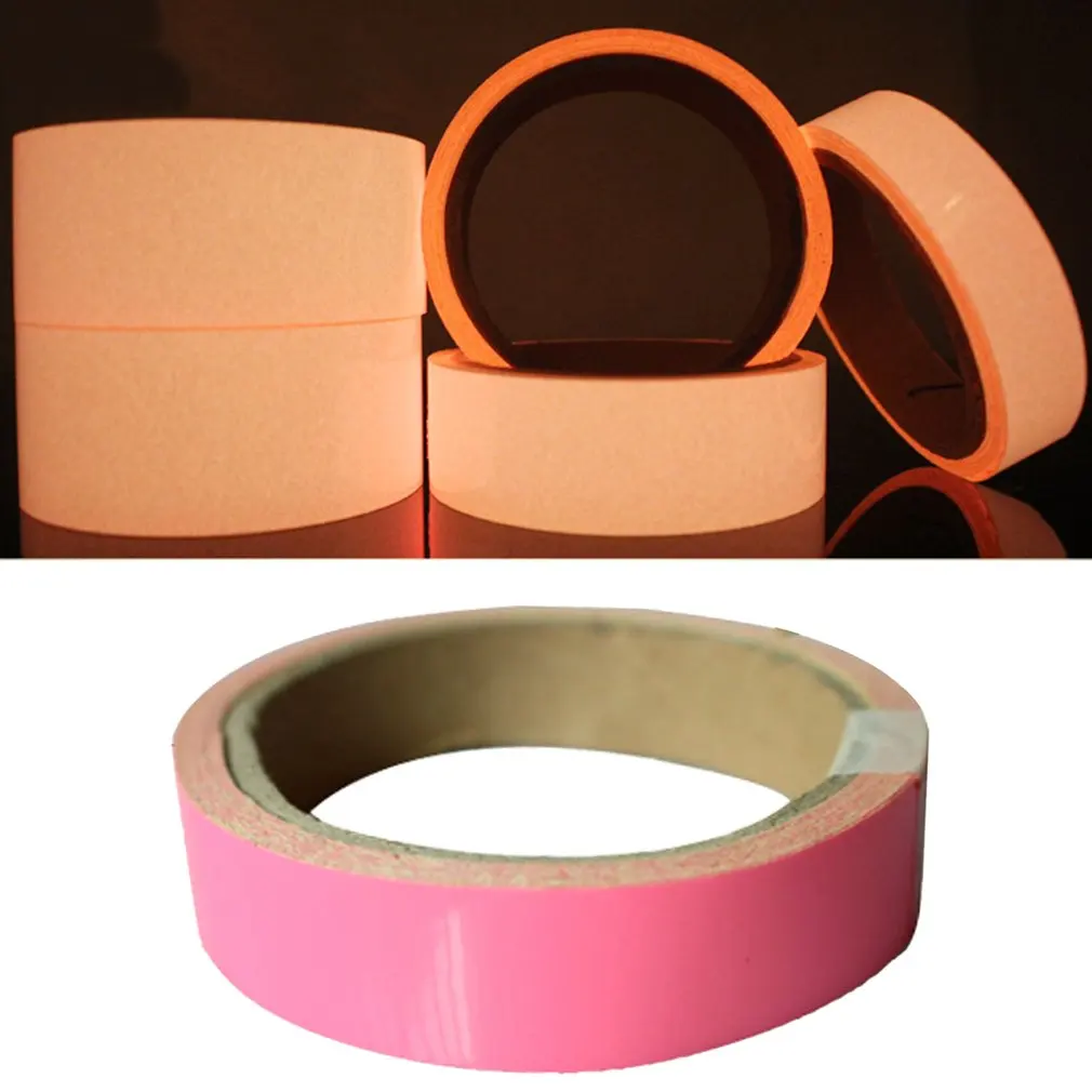 Pink Glow Tape Safety Sticker Removable Luminous Tape Fluorescent Self-adhesive Noctilucent Night Warning Tape Dropshipping