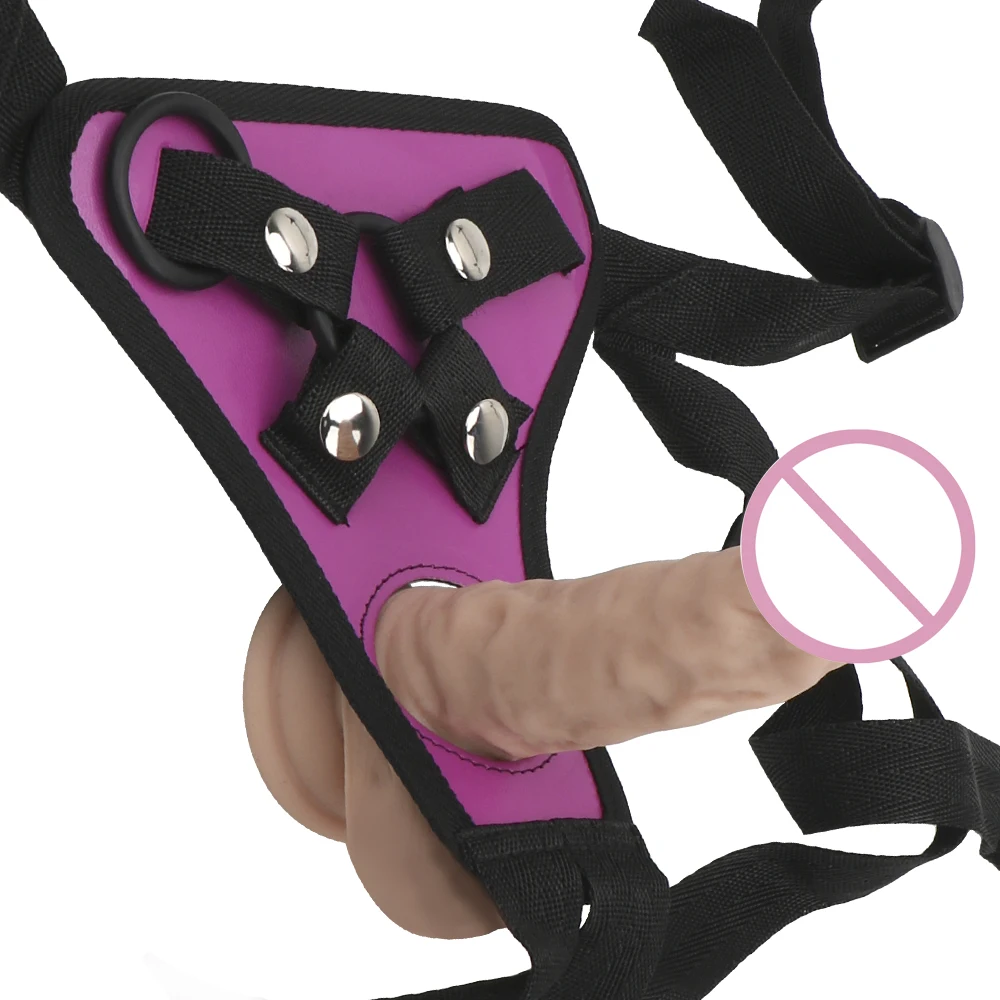 OLO Strap On Dildo Pants Erotic Costumes Wearable Penis Panties Strapon Realistic Dildo Pants Adjustable Harness Belt With Rings