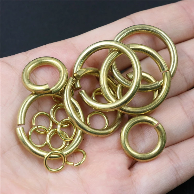 10pcs Solid brass Open O ring seam Round jump ring Garments shoes Leather craft bag Jewelry findings repair connectors