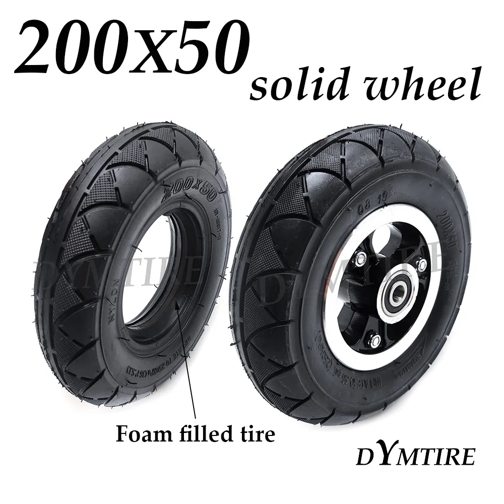 

200x50 Foam Filled Solid Tire for Mini Scooter Front Wheel 8 Inch Explosion-Proof Tubeless Tyre Replacement Accessories