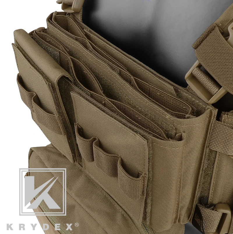 KRYDEX MK3 Tactical Chest Rig Mini Spiritus Airsoft Hunting Vest with 5.56mm Magazine Pouch SACK Pouch H Harness Ranger Green