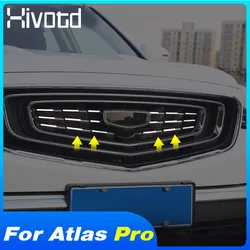 Car Front Grille Part Bumper Upper Grill Chrome Molding Exterior Styling For Azkarra Geely Atlas Pro Belgee X70 2022 Accessories