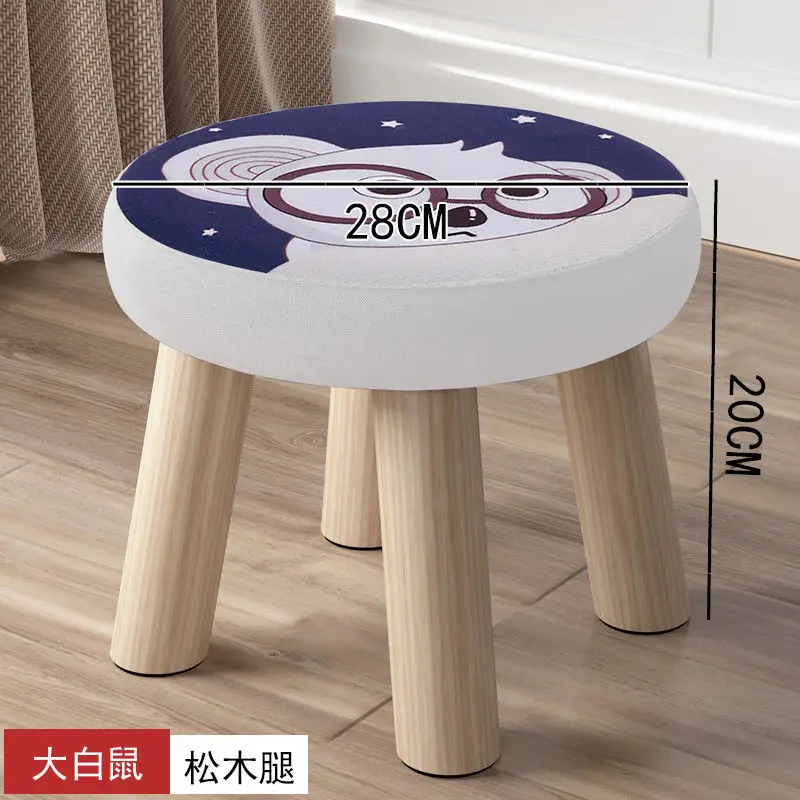 1PC Creative Pine kids stool round taboret mini portable outdoor chair for kids bearing strong cartoon home bedroom wood bench