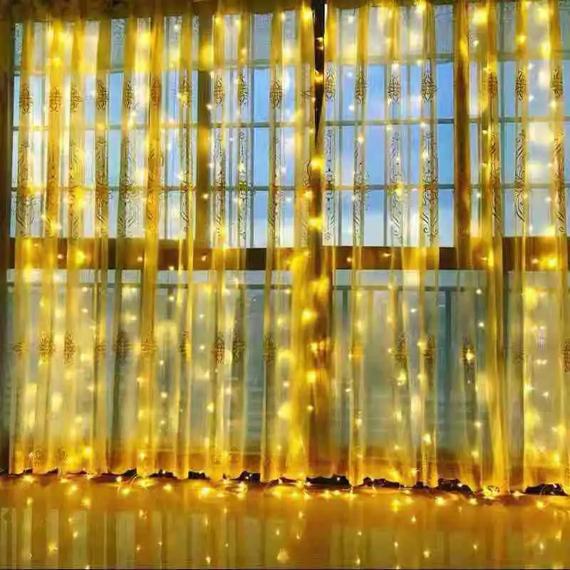 Christmas LED fairy lights garland curtain string lights Remote control included Home decoration bedroom window Holiday lighting