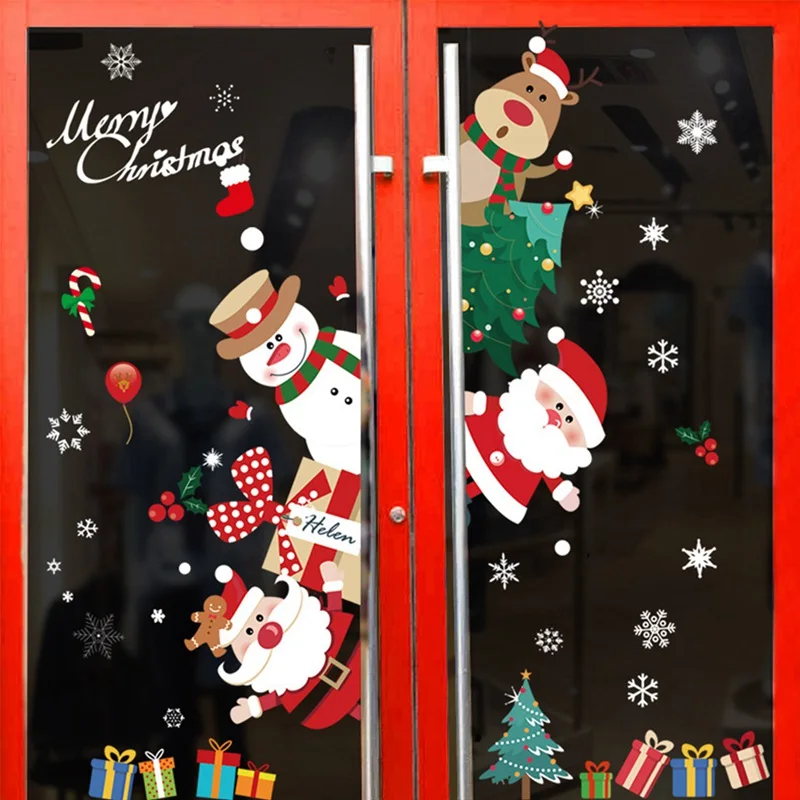 

Christmas Window Stickers Christmas Decoration For Home Merry Cristmas Ornaments Xmas Gift Natal Navidad 2021 New Year 2022 Noel