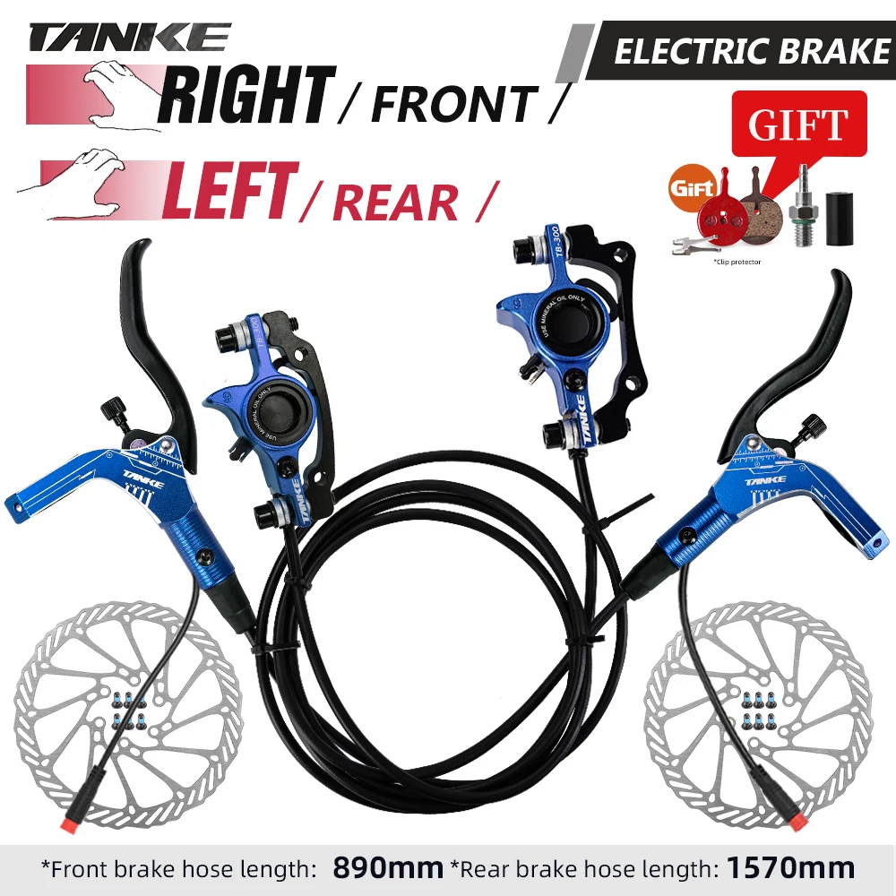 TANKE E-Bike MTB Hydraulische Schijfremset Elektrische E Scooter Power Control Shifter Fietsremmen 160mm rotoren Aluminiumlegering
