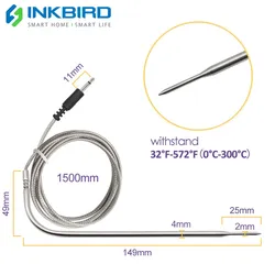 Digital Grilling Cooking BBQ Smoker Thermometers Food-grade Stainless Meat Probe Only for Inkbird Thermometer IBT-4XS