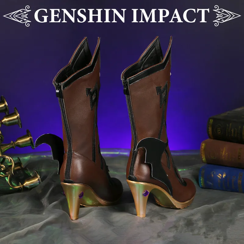 Game Genshin Impact Fischl Cosplay Shoes Woman Christmas Accessories Boots