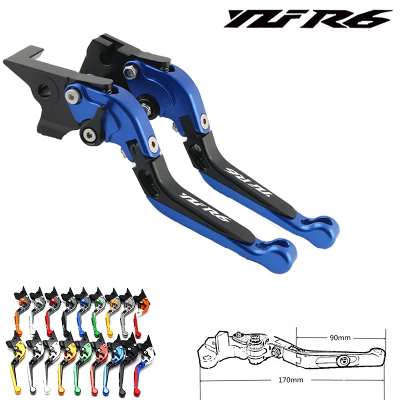 

For Yamaha YZF R6 2005 2006 2007 2008 2009 2010 2011 2012 2013 2014 2015 2016 Logo(YZF R6) Sliver Motorcycle Brake Clutch Levers