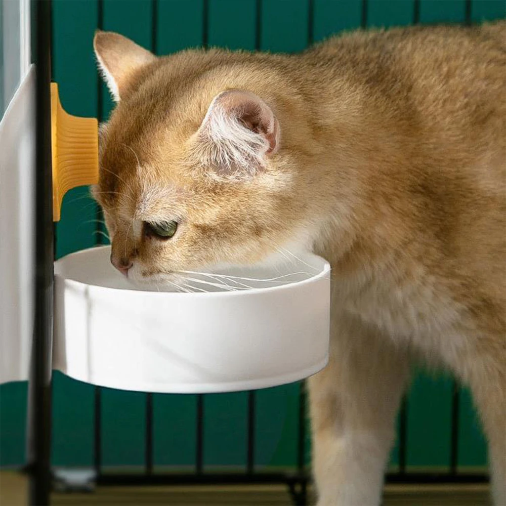 Gabbia per gatti appesa alimentatore automatico per fontanella grande capacità gattino cucciolo ciotola per l'alimentazione del coniglio abbeveratoio per animali domestici