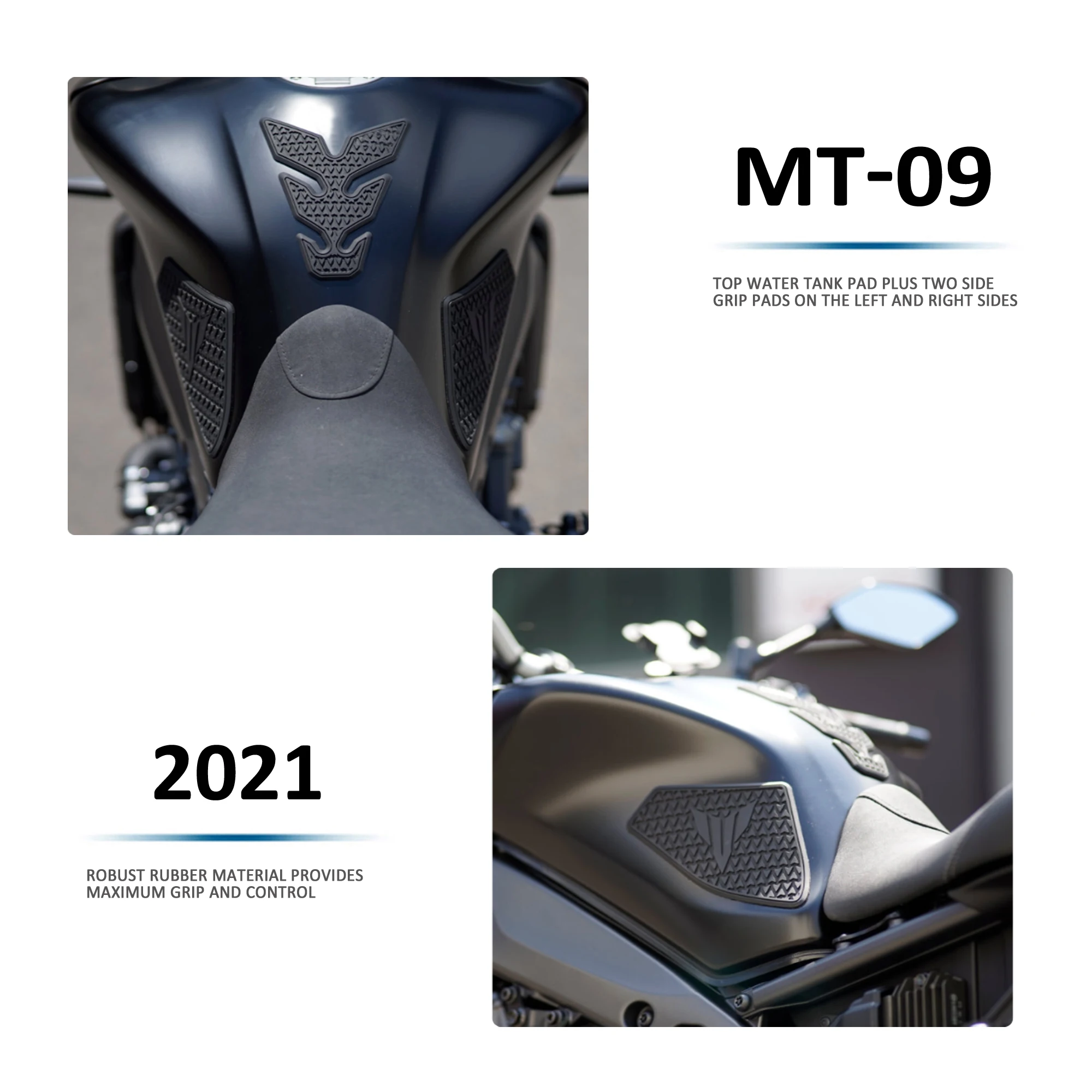 ヤマハ MT-09 MT09 SP 2021 2022 2023 新型バイク用 滑り止め サイド 燃料タンク ステッカー 防水パッド ゴム MT 09 SP