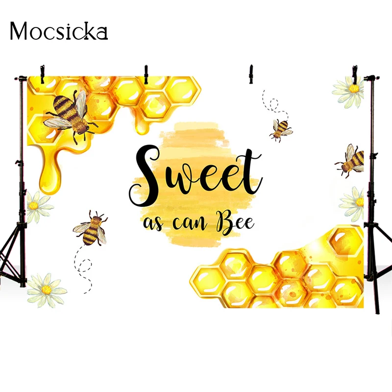 Süße Bee Themed Baby Dusche Foto Hintergrund Foto Studio Little Bee Prinz Prinzessin Neugeborenen Kinder Geburtstag Partei Hintergrund