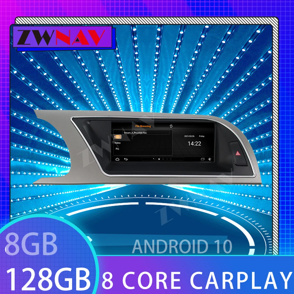 for AUDI A5 2009-2016 Car Dvd Multimedia Player Auto 8.8 Android 10 Eight core GPS Navigation 128G CARPLAY