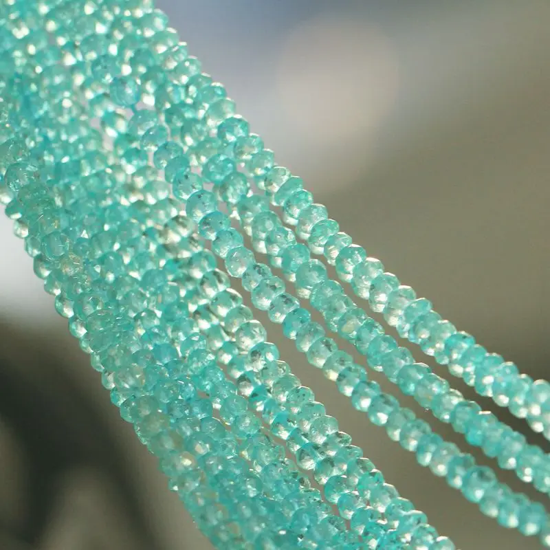 AA loose beads Apatite roundel faceted 3-4mm 33cm for DIY jewelry making FPPJ wholesale nature