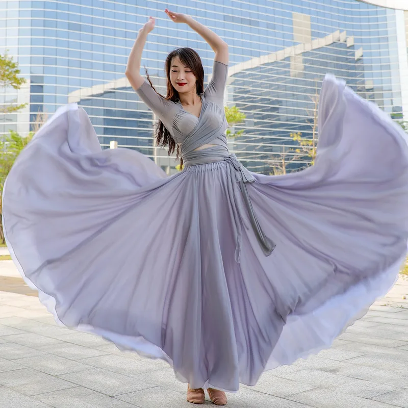 720/1000 Degrees Modern Dance Women Belly Dance Clothes Gypsy Long Maxi Skirts Full Circel Dance Skirt ATS