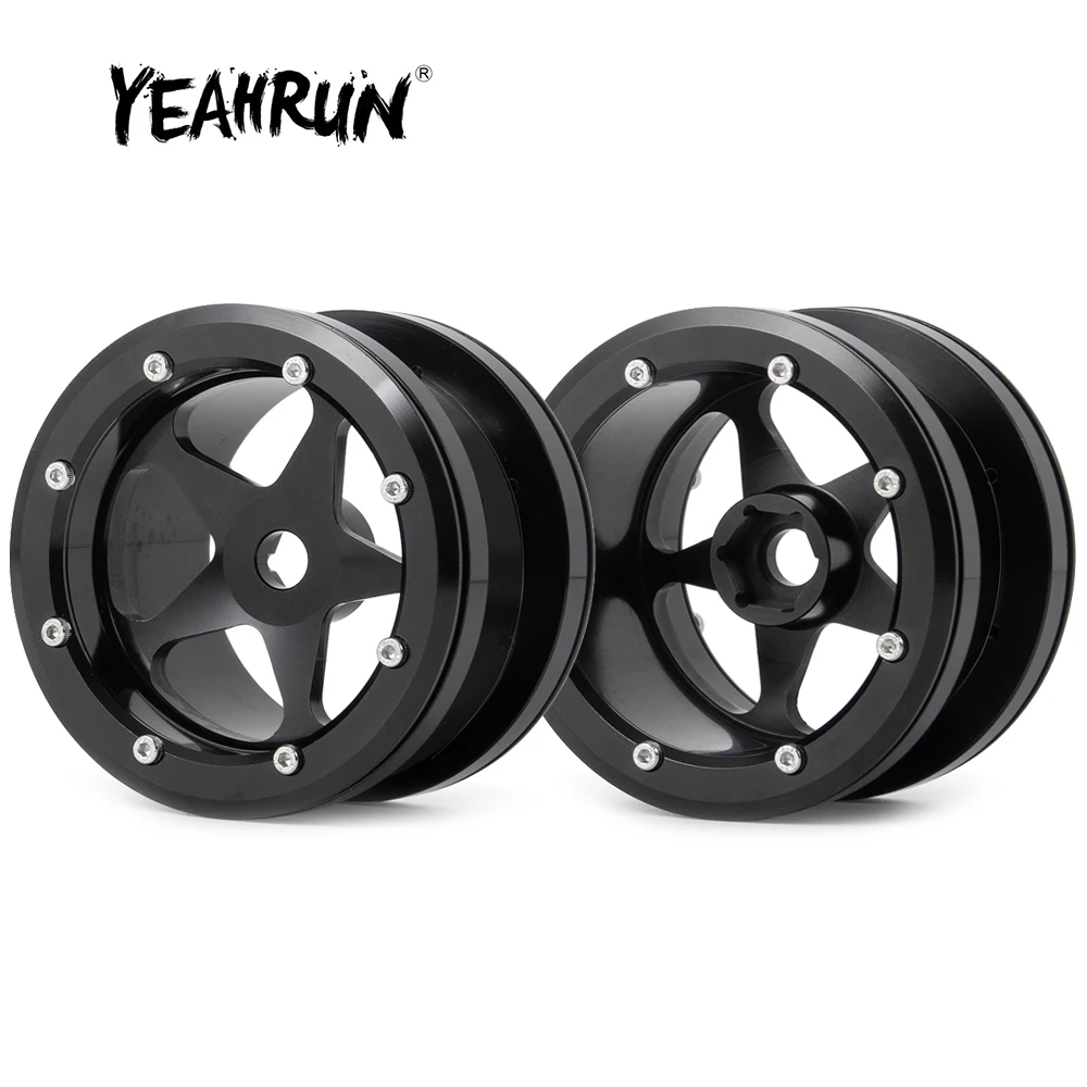 YEAHRUN 1/2/4pcs RC Model Car 2.2 inch Metal Beadlock Wheels Rims for Axial Wraith 90018 1/10 RC Crawler Cars