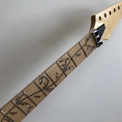 New Guitar neck 24fret 25.5 inches Maple fingerboard Vine inlay Gloss DIY Parts