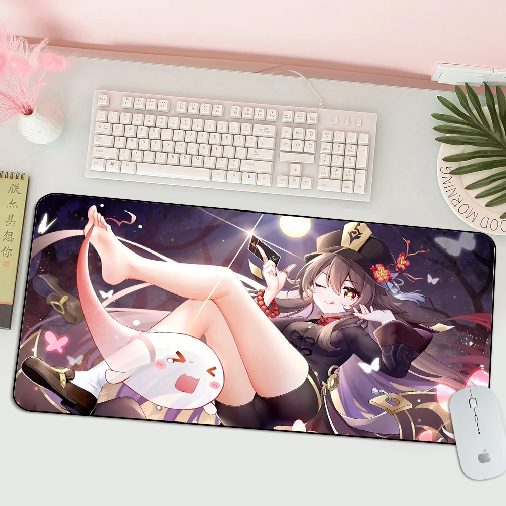 Genshin Impact ร้อนขาย Gamer Speed Mice ขายปลีกขนาดใหญ่ Mousepad ยางขนาด30*90ซม.Hu เต่า Pad pad สำหรับแผ่น Kawaii พรม