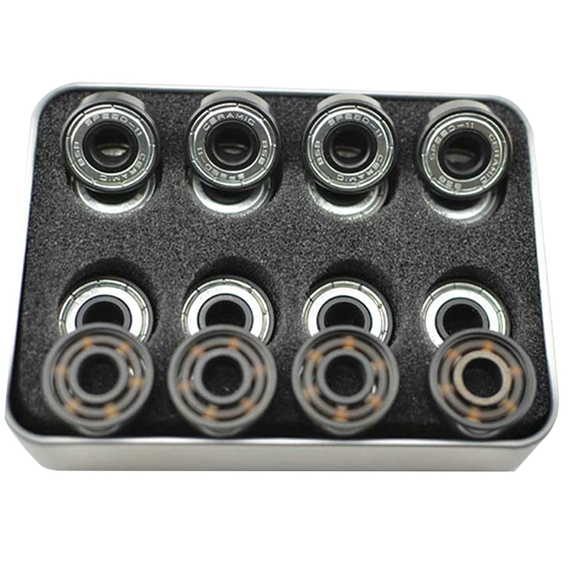 16Pcs BSB 608 ABEC-11 6ลูกปัดเซรามิคแบริ่งสเก็ตบอร์ดแบริ่งสเก็ตแบริ่งสเก็ตน้ำแข็งยาวแบริ่ง