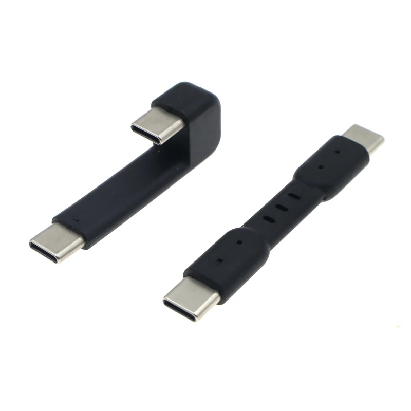 For E1DA 9038D DAC Device USB C 180 Degree Synchronous Charging Cable OTG Type C Male To Male Adapter Cable for Samsung SSD T5