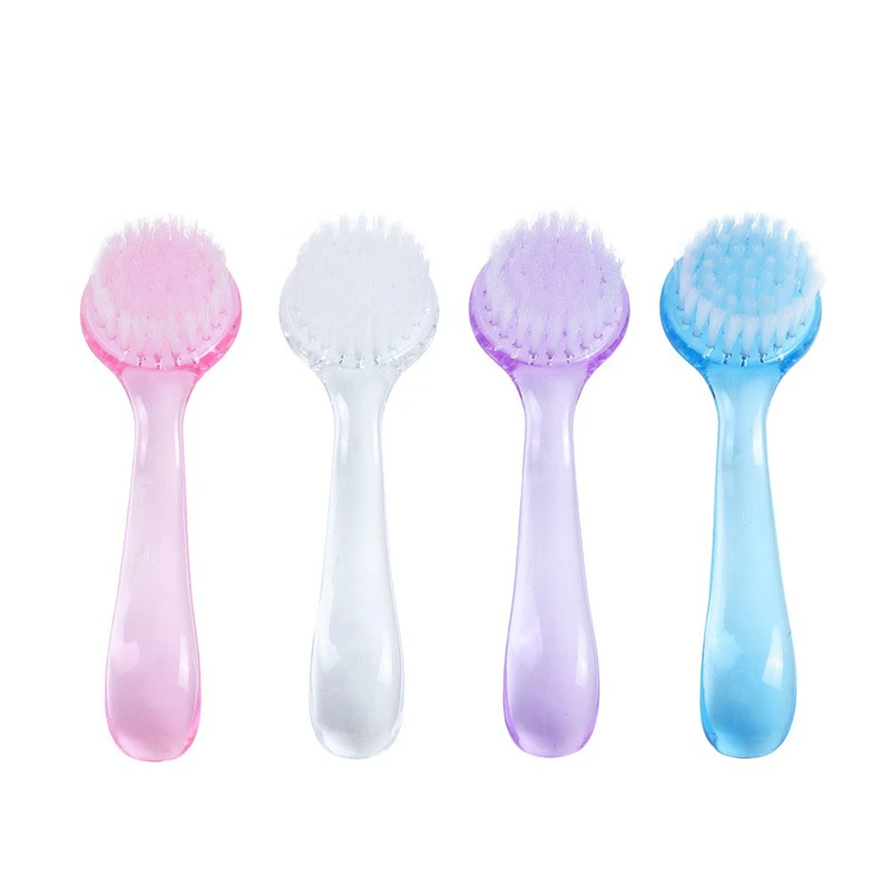 Brosse de nettoyage des ongles en plastique souple, brosse pour enlever la poussière et la poudre, brosses à tête ronde pour le Nail Art, soins UV Gel, manucure, couleur aléatoire, 1 pièce