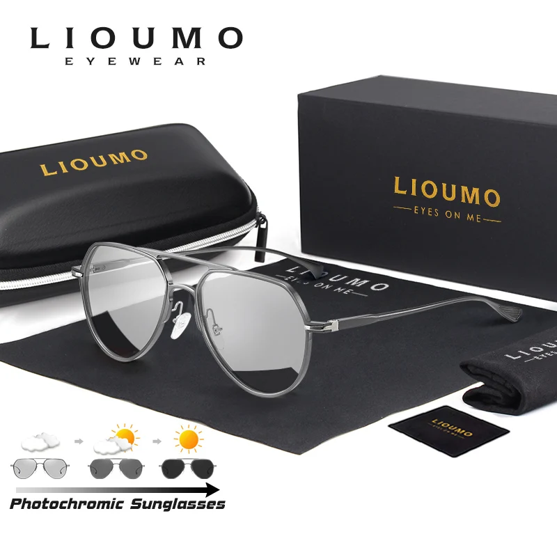 LIOUMO Brand Sunglasses For Men Polarized Photochromic Driving Glasses Women Eyewear Chameleon Anti-Glare Lens gafas de sol