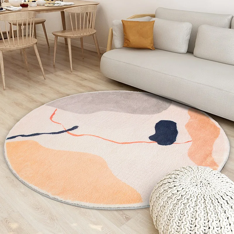 Minimalist Design Round Carpet Livingroom Home Soft Rugs For Bedroom Computer Chair Floor Mat Kids Room Play Tent Area Rug