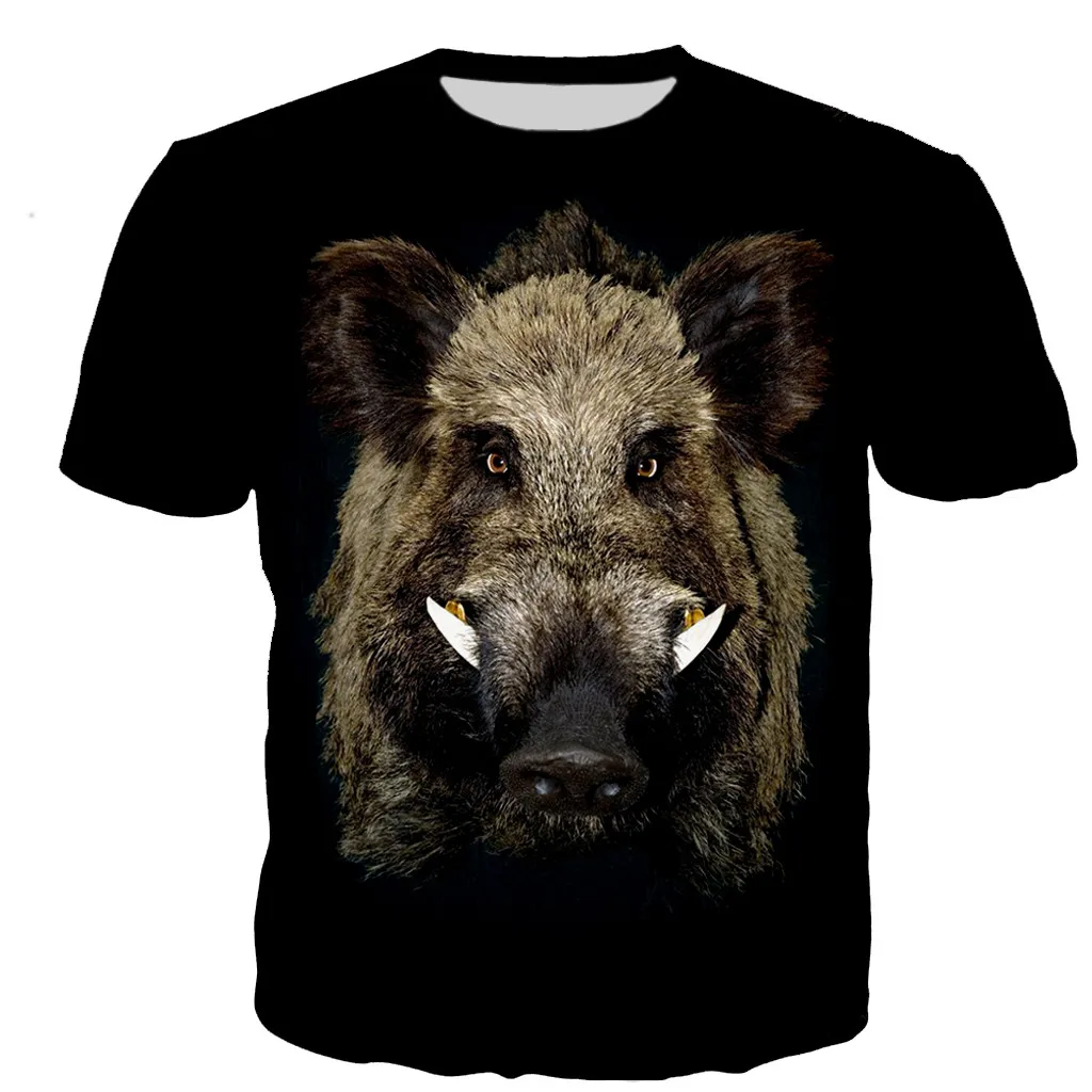 2021 New Wild Boar T Shirt Men/women 3D Printed T-shirts Casual Harajuku Tshirt Tops Oversized