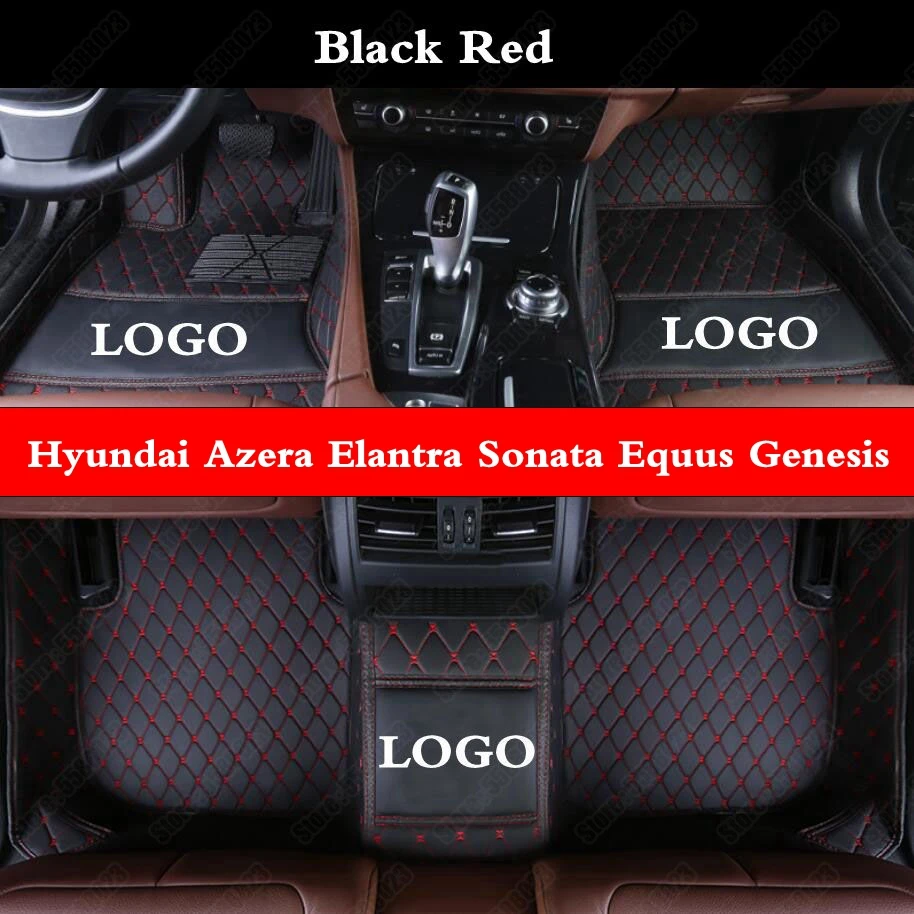 

Customized Car Floor Mats for Hyundai Azera Elantra Sonata Equus Genesis Santa Fe All Weather Black Auto Carpet Cars Pads Rugs