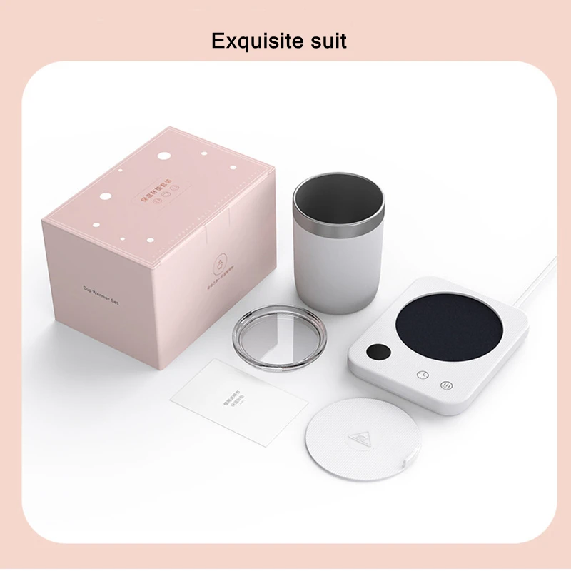 Home Timing Power Heating Coaster Plate Coffee Cup Pad 4 Gear Constant Temperature Milk Water Cup Warmer Heater Mat Heating Base