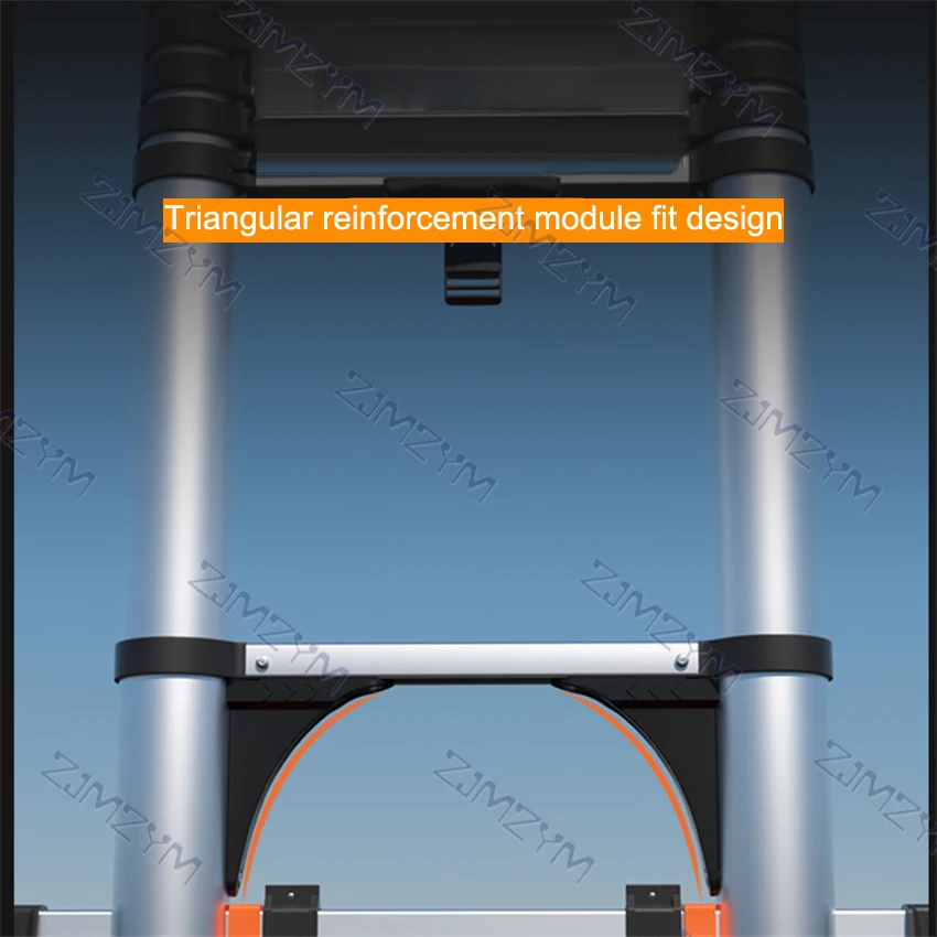 Escalera plegable multifuncional para el hogar, accesorio de aleación de aluminio, telescópico, portátil, de espiga, 1,5 M + 1,5 M, MDL-170D