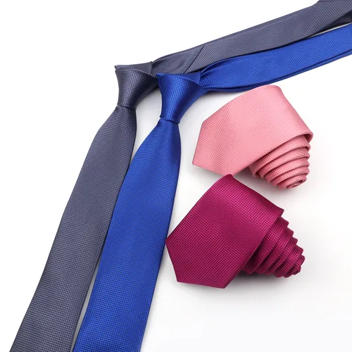 Imagen 2 del producto Corbata clásica de 6cm para hombre, corbata fina de rejilla fina a la moda, traje de champán vino rojo azul rosa, corbata, accesorio para fiesta de boda