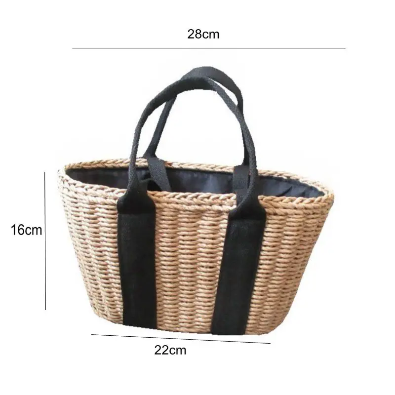 TOBO Travel Vacation Messenger Woven Bag Straw Bag Pockets Beach Hand-made Straw Handbags Women Bags Designer Crossbody Bags