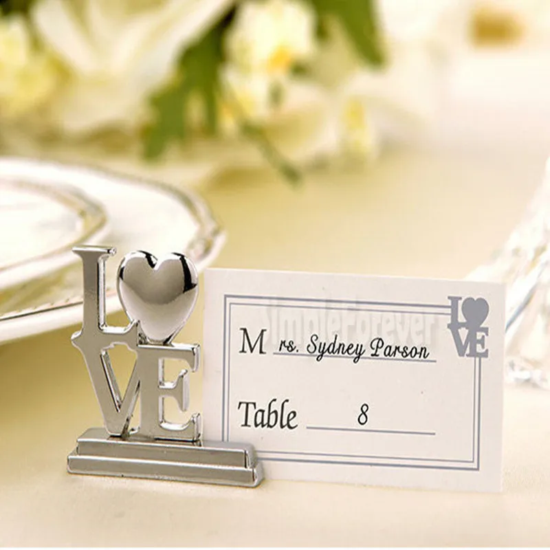 

200pcs/lot Wholesale Love Wedding Table Place Card Holder Bridal Shower Wedding Souvenirs Favor Party Supplies