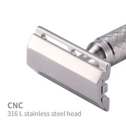 Accessori per rasoio con cappuccio per rasoio di sicurezza a doppio bordo in acciaio inossidabile 316L CNC (senza manico)