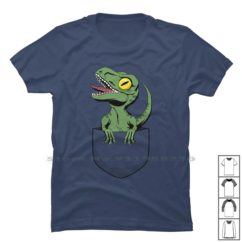 Pocket Raptor T Shirt 100% Cotton Velociraptor Dinosaur Raptor Pocket Park Kids Rap Ark To Ra