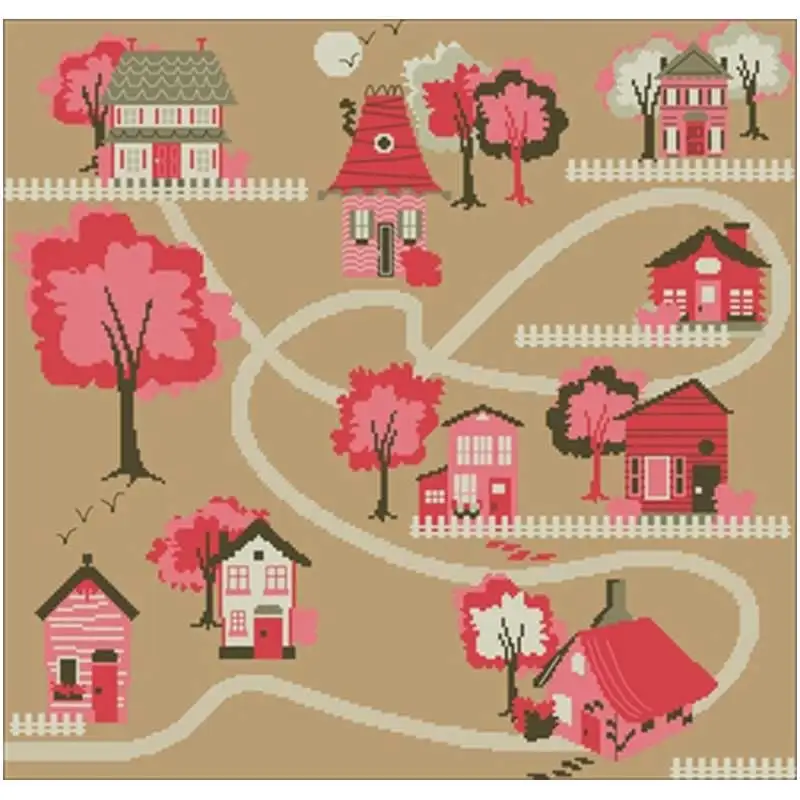 Red House Tree Town patterns Counted Cross Stitch 11CT 14CT DIY Chinese Cross Stitch Kits Embroidery Needlework Sets