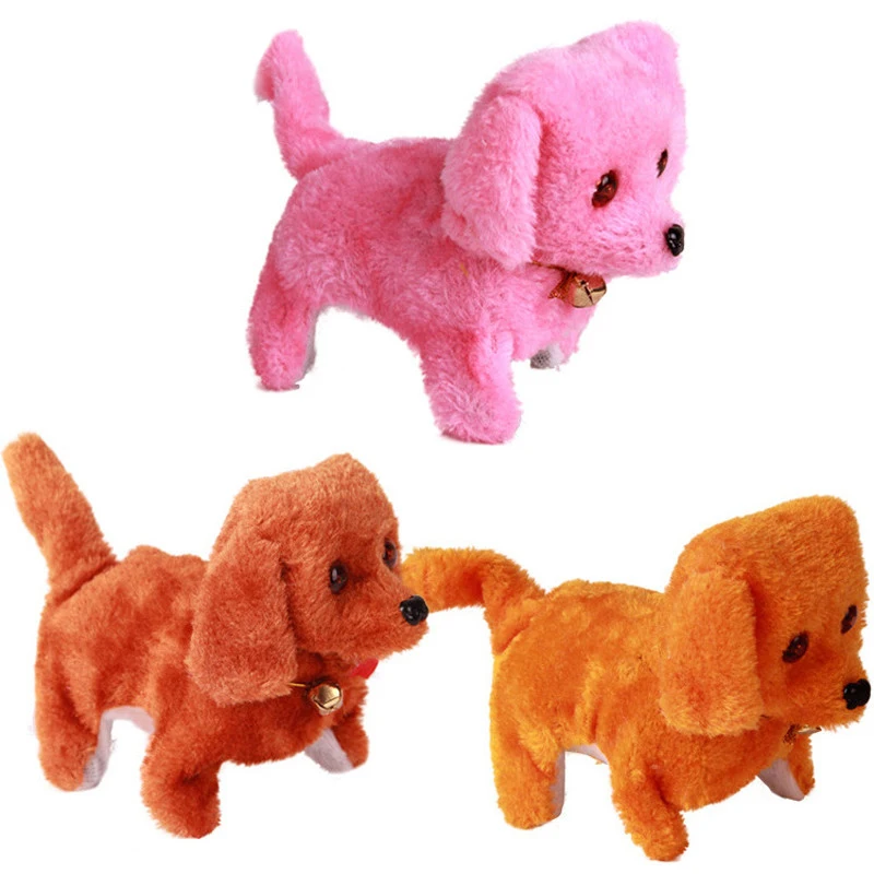 1PCS Electric Toy Soft Plush Walking Glowing Barking Dog Funny Simulation Moving Appease Baby Toys For Children 2017