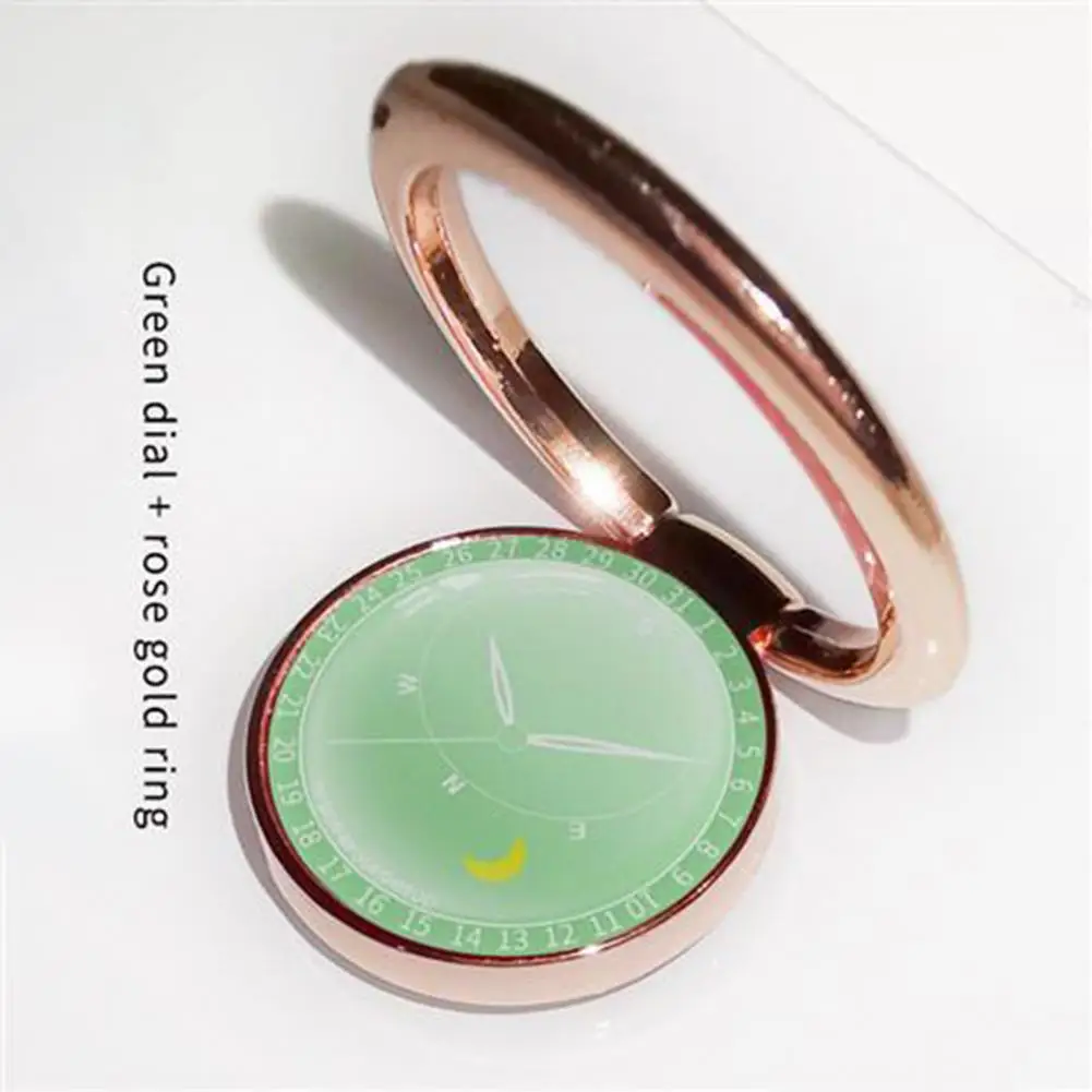 Finger Ring Holder Clock Shape 360 Degree Rotation Mini Metal Universal Mount Bracket for Mobile Phone