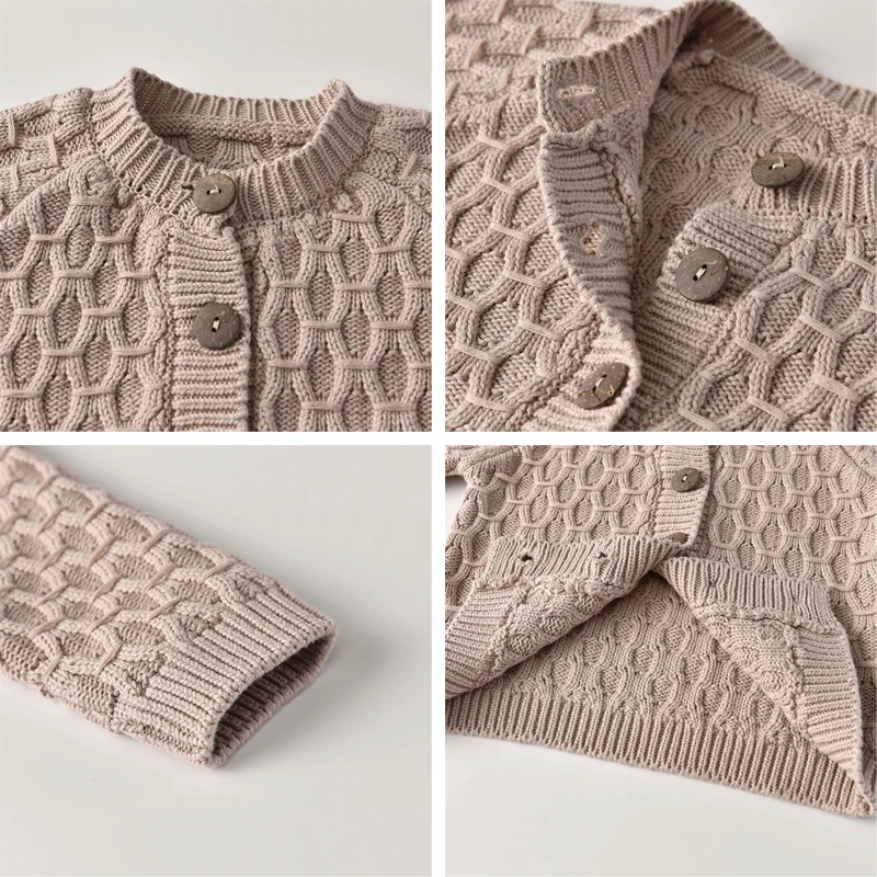 IYEAL Newest Baby Sweater Knitted Boys Girls Toddler Solid Sweater Handmade Infant Single Breasted Cardigan Kids Newborn Clothes