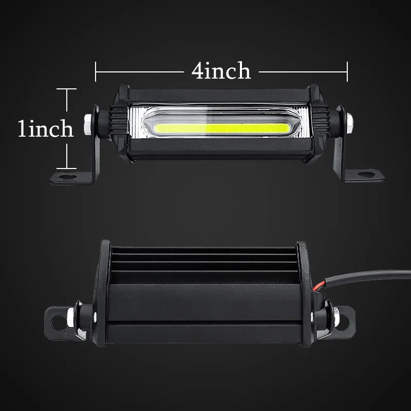 Led Work Lights Tractors Trucks 12V 24V COB 4 Inch Headlight Motorbike Scooter Atv Led Bar Spotlight Driving Fog Lights Offroad