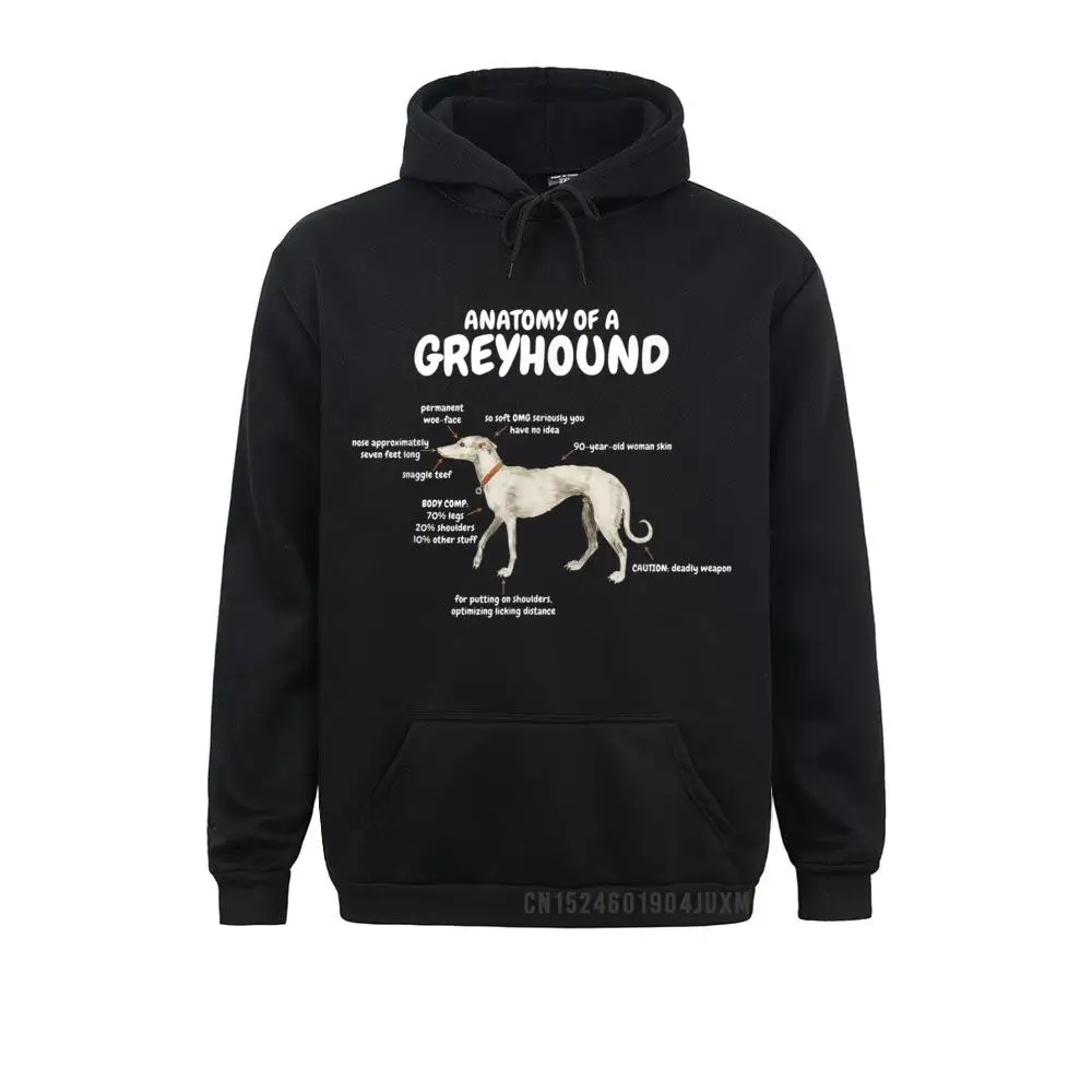 Long Sleeve Hoodies Men Sweatshirts Anatomy Of Greyhound Hooded Tops -Funny Cute Sarcastic Dog Gift Hoods Hip Hop