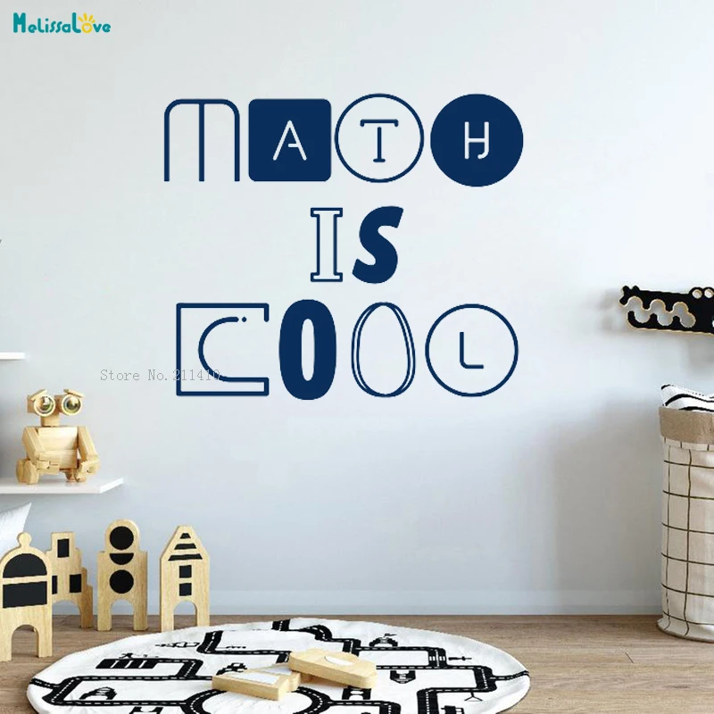 Unique Math is Cool Design Wall Stickers Decal Mathematical Home Decoration Kids Baby Room Nursery Murals YT2179