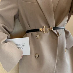 Female Fashion Coat Belt Buckle Leather Sweater Waistband Simple White Black Belt for Women Dress Accessories