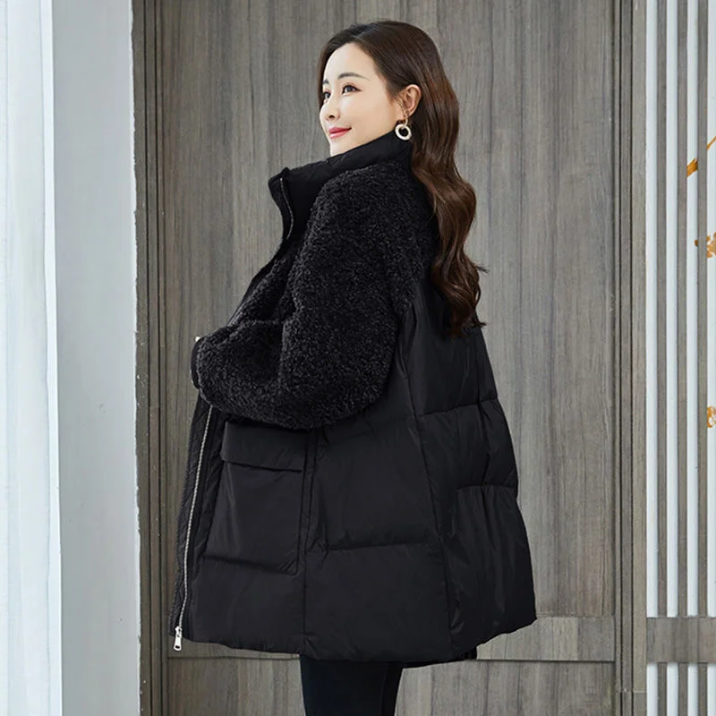 Women Mid-length Cotton-padded Jacket Winter New Middle-aged Mother Korean Casual Parka Female Loose Warm Jacket A838