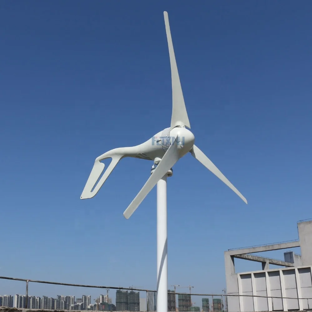 4000W Residential Wind Turbine Generator 12V 24V 48V Horizontal Windmill With Three Phase 50hz 3 Blades  5 Blades