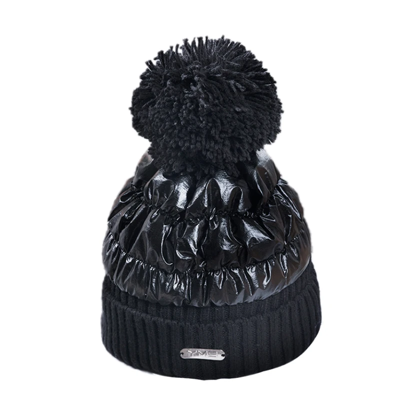 Women Winter Fashion Beanies Sweet Cute Hedging Cap Velvet Wool Hat Student Hair Ball Caps Warm Double Waterproof Knit Hat