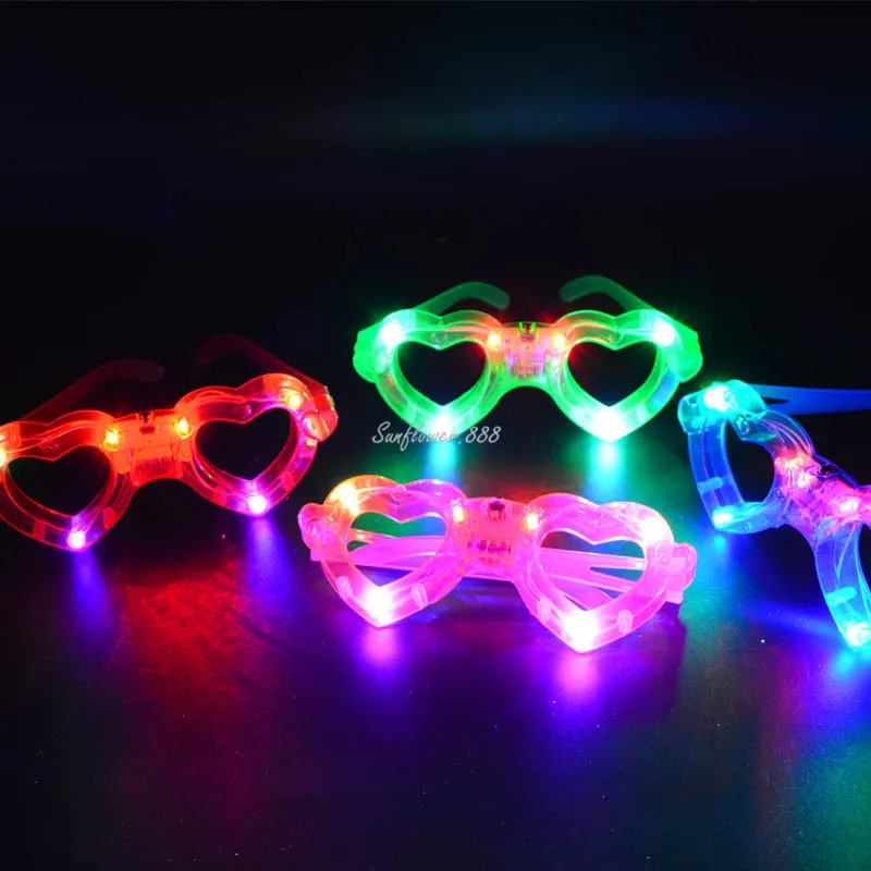 

24pcs Party LED Flashing Heart Eye Mask Glowing Glasses Light Up Toys for Adult Children Birthday Wedding Carnival