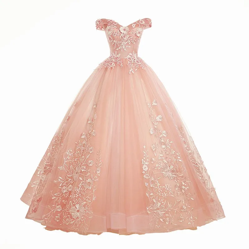 Lila Quinceanera Kleider Party Prom Weg Von Der Schulter Ballkleid Spitze Stickerei Vintage Quinceanera Kleid Plus Szie