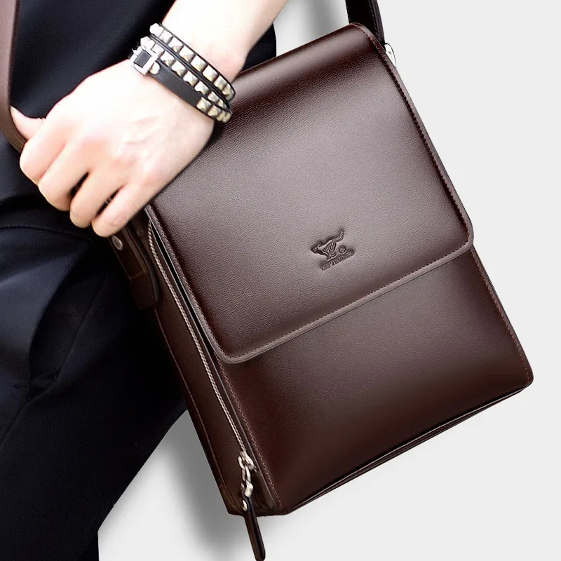 Septwolves Fashion Men Bag Split Leather Male Handbag Shoulder Bags Business Men Messenger Bags Brand